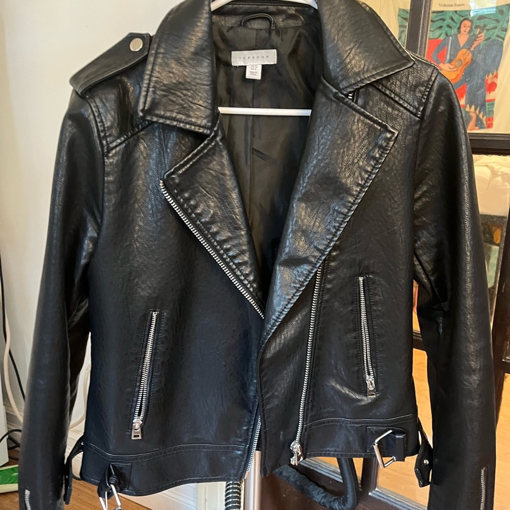 Topshop faux leather jacket